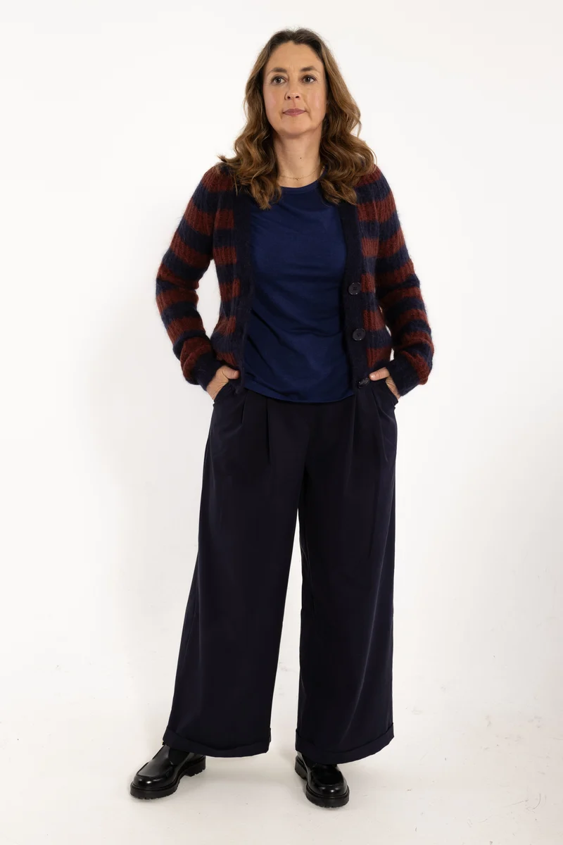 Danowl Smooth Viscose Pants Dark Navy