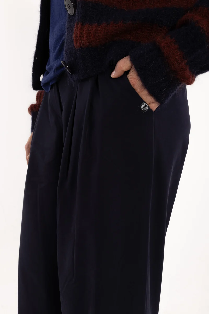 Danowl Smooth Viscose Pants Dark Navy