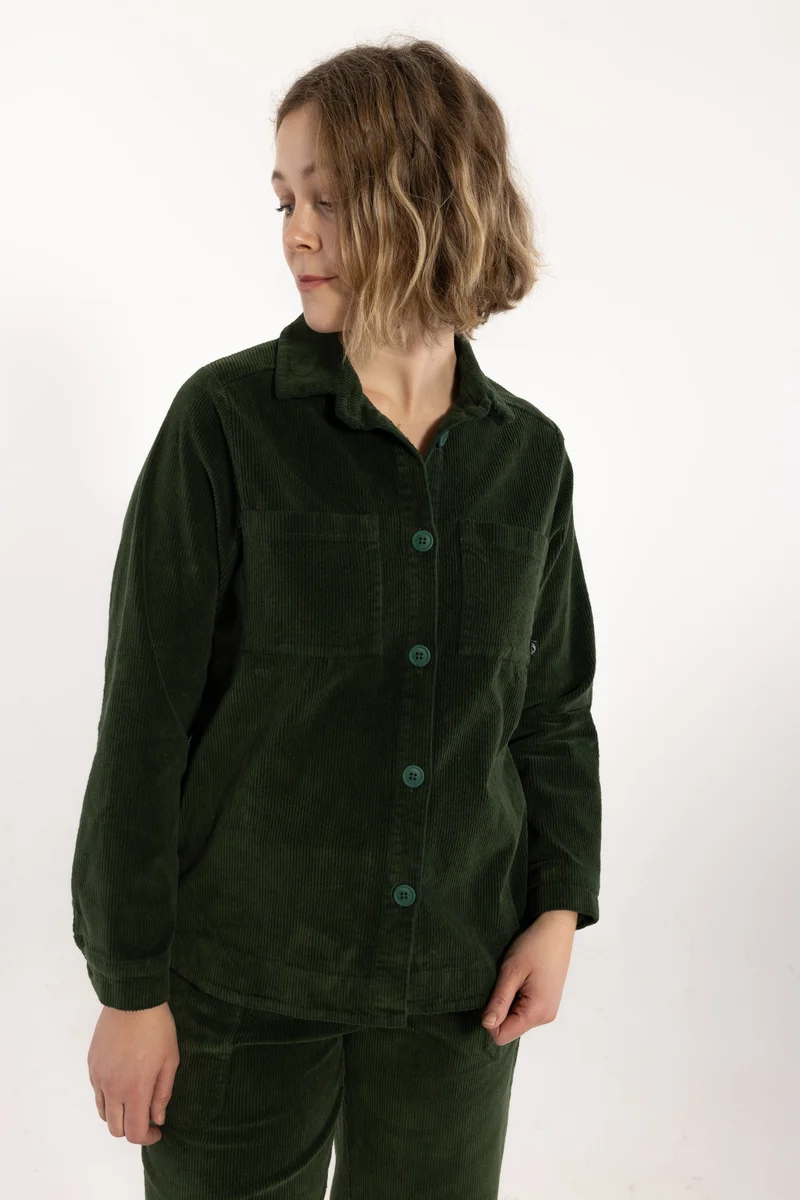 Danecattle Cord Stretch Shirt Dark Forest