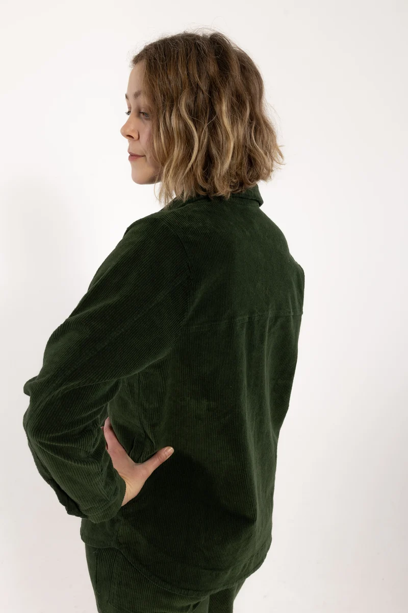 Danecattle Cord Stretch Shirt Dark Forest