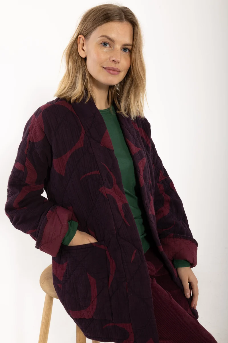 Danekatrin Quilt AOP Jacket Dark Wine/Dark Cherry TROPS