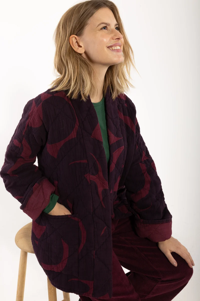 Danekatrin Quilt AOP Jacket Dark Wine/Dark Cherry TROPS