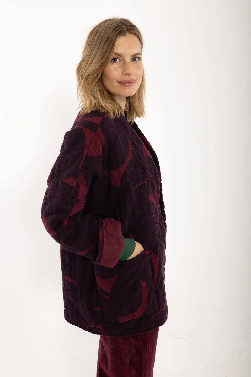 Danekatrin Quilt AOP Jacket Dark Wine/Dark Cherry TROPS