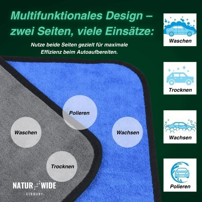 Premium Mikrofasertücher - Auto, Glas & Spiegel