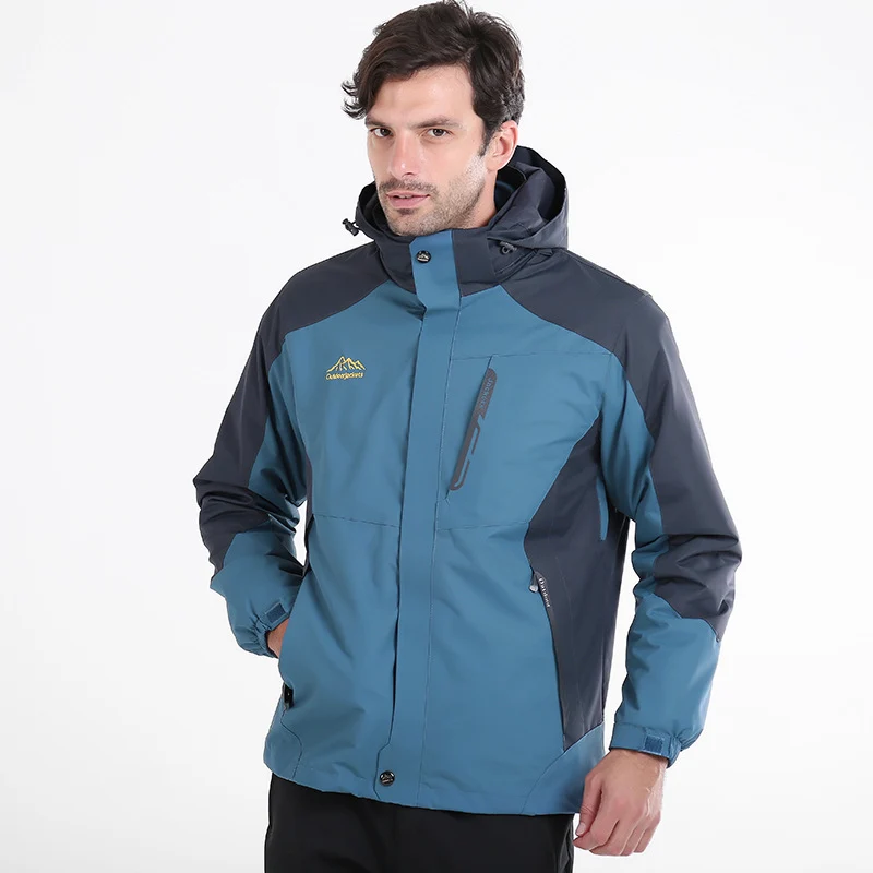 Herren Wasserdichte und atmungsaktive Outdoor-Softshell-Jacke mit Kapuze Drune