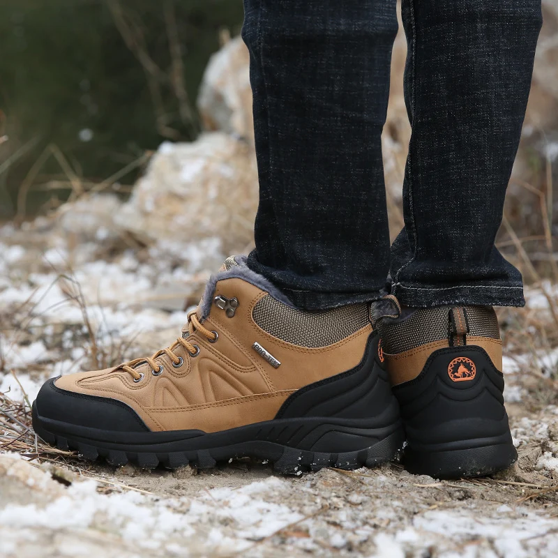 Herren wasserdichte Winter-Trekkingschuhe mit gefüttertem Innenfutter, verstärkter Zehenkappe und griffiger Profilsohle Drune