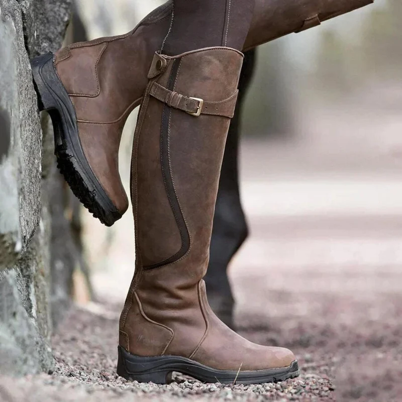 Knielange Stiefel | Wasserfest | Rutschfest | Reitstiefel | Damenstiefel Drune