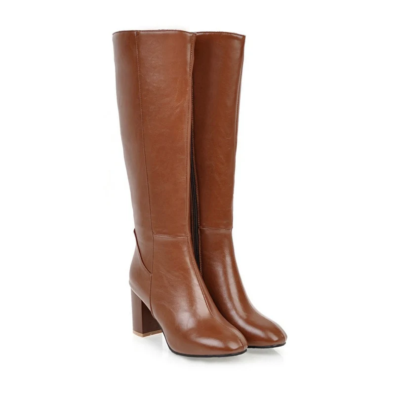 Stiefel mit Absatz | Leder | Blockabsatz | Hoher Absatz Knöchelhohe Stiefel | Damenstiefel Drune