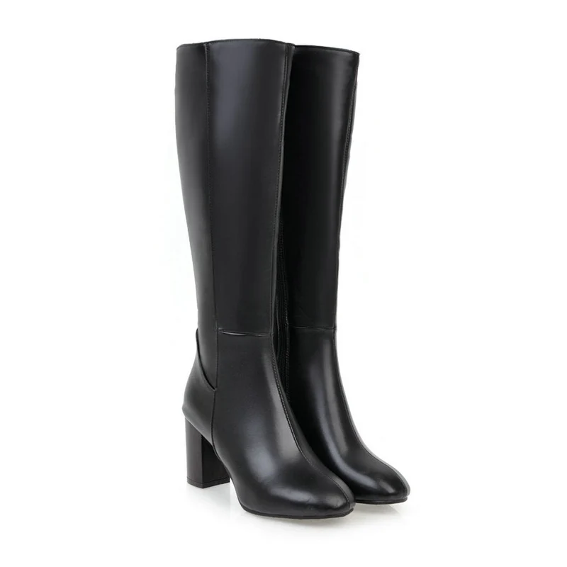 Stiefel mit Absatz | Leder | Blockabsatz | Hoher Absatz Knöchelhohe Stiefel | Damenstiefel Drune