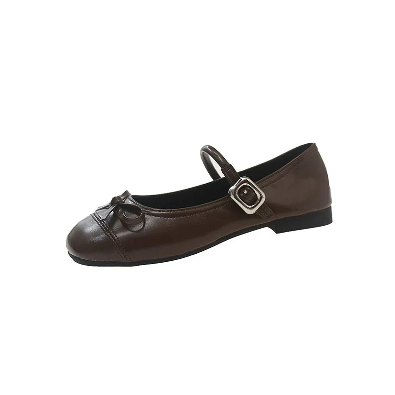 Damen Riemchen‑Ballerinas mit dekorativer Schleife und verstellbarem Schnallenriemen Drune