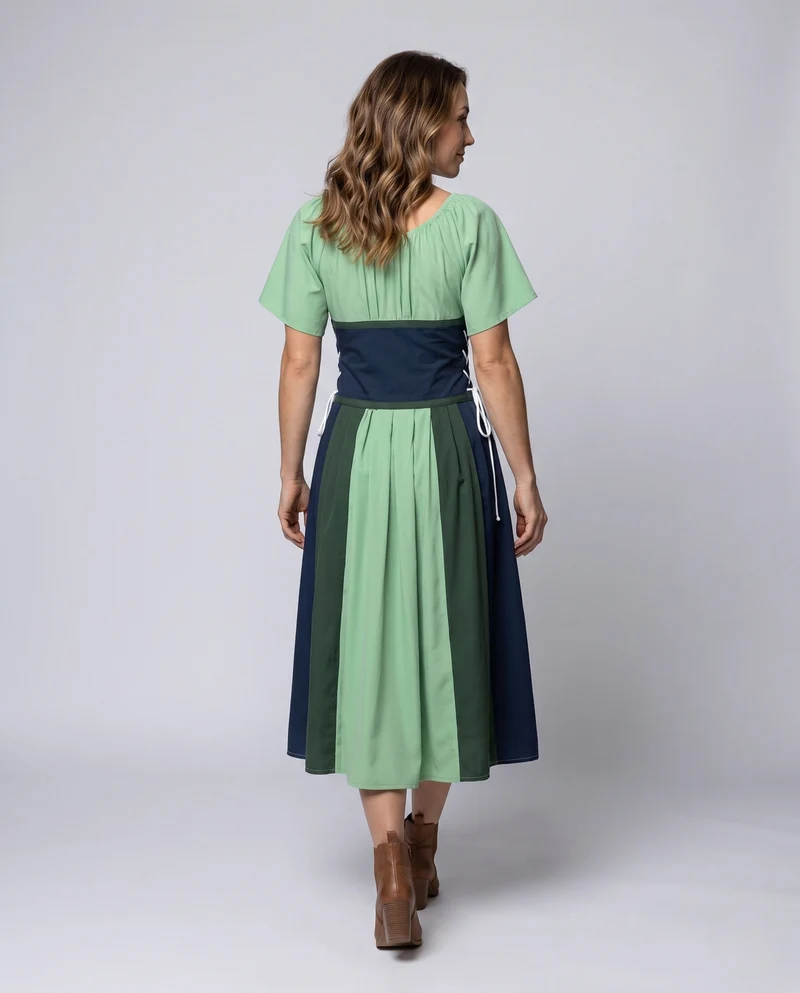 Damen Dirndl mit Rüschendetails und Schnürung Drune