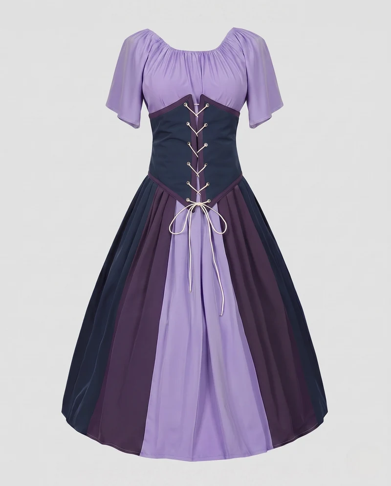 Damen Dirndl mit Rüschendetails und Schnürung Drune