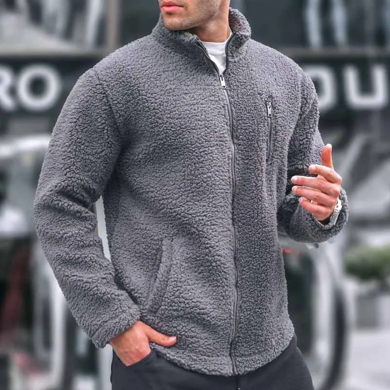 Herren kuschelige Fleecejacke mit praktischem Reißverschluss Drune