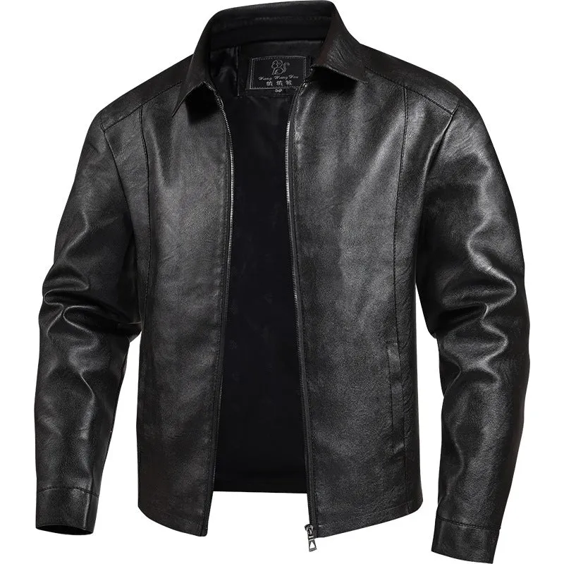Herren Moderne Lederjacke Drune