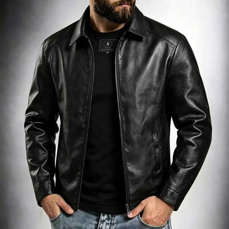 Herren Moderne Lederjacke Drune