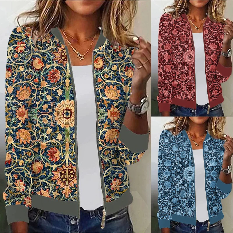 Damen Blousonjacke mit floralem Muster Drune