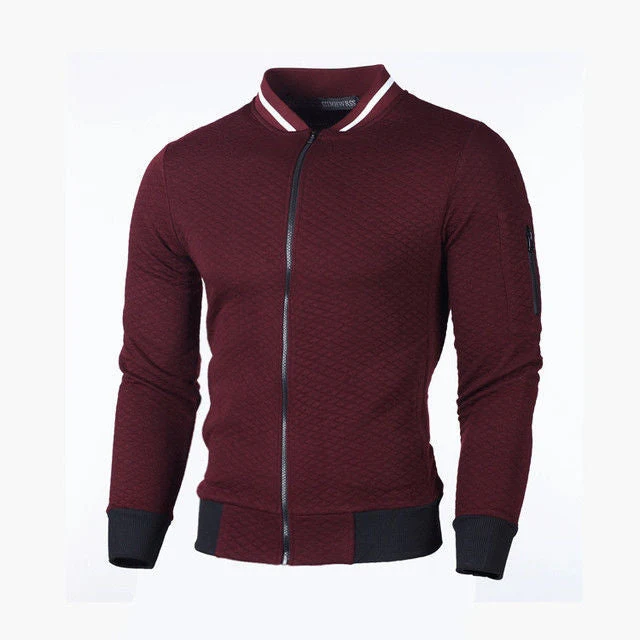 Herren Sweatjacke mit hochwertiger Struktur und sicherer Reißverschlusstasche Drune