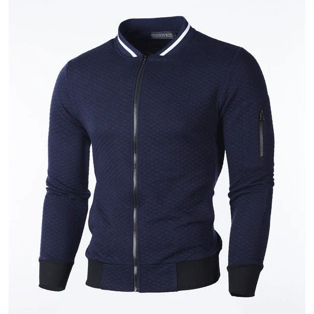 Herren Sweatjacke mit hochwertiger Struktur und sicherer Reißverschlusstasche Drune