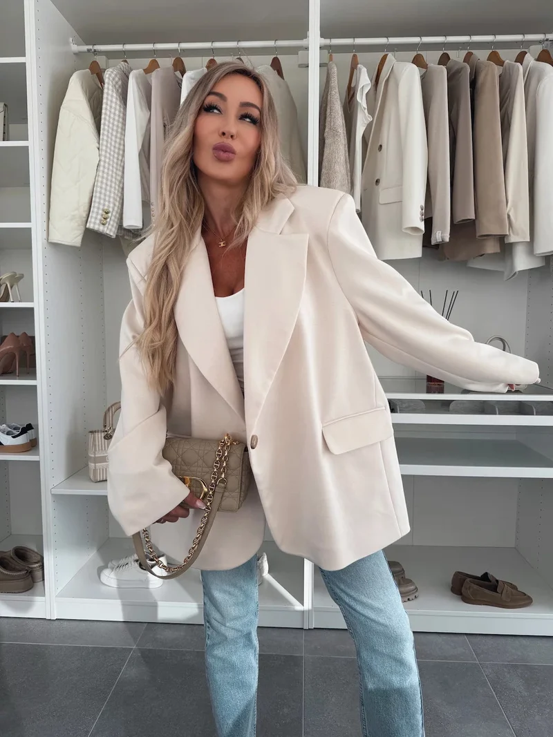 Damen oversized Blazerjacke mit modernem Schnitt und nachhaltigen Materialien Drune