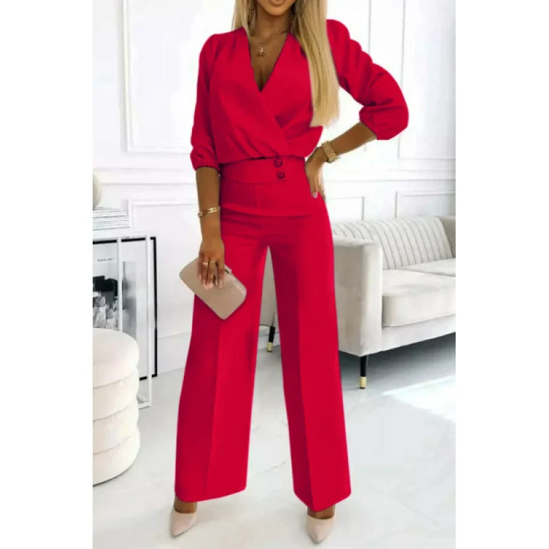 Damen elegantes Jumpsuit mit weiten Beinen Drune