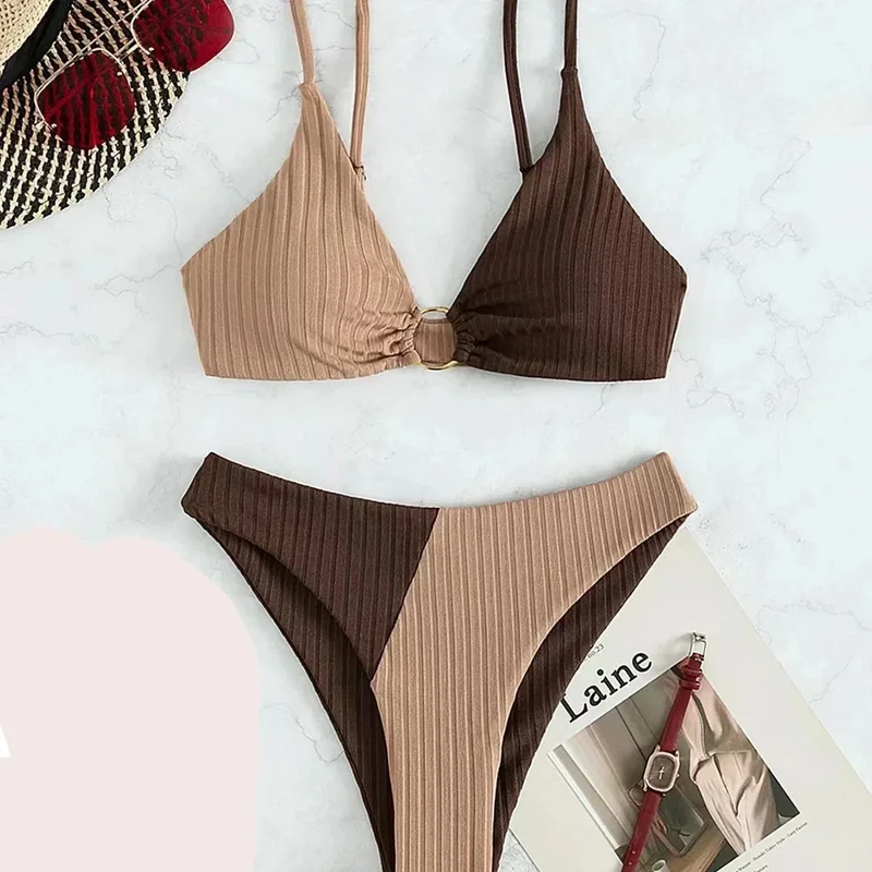 Drune | Push-Up-Bikini-Set mit Hoher Taille für Damen