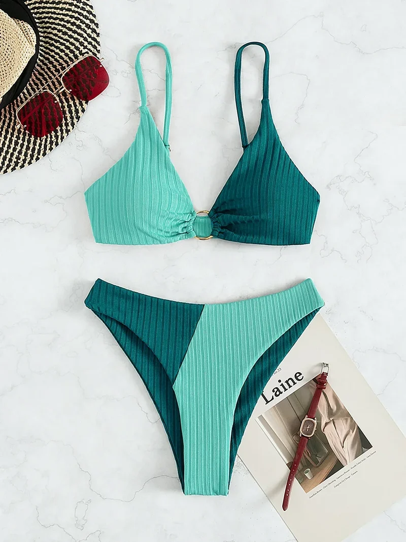 Drune | Push-Up-Bikini-Set mit Hoher Taille für Damen
