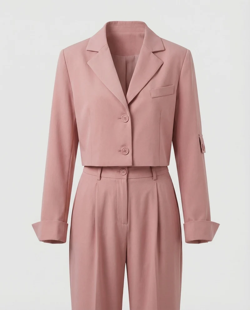 Damen elegantes Tailleur-Set mit kurzem Blazer