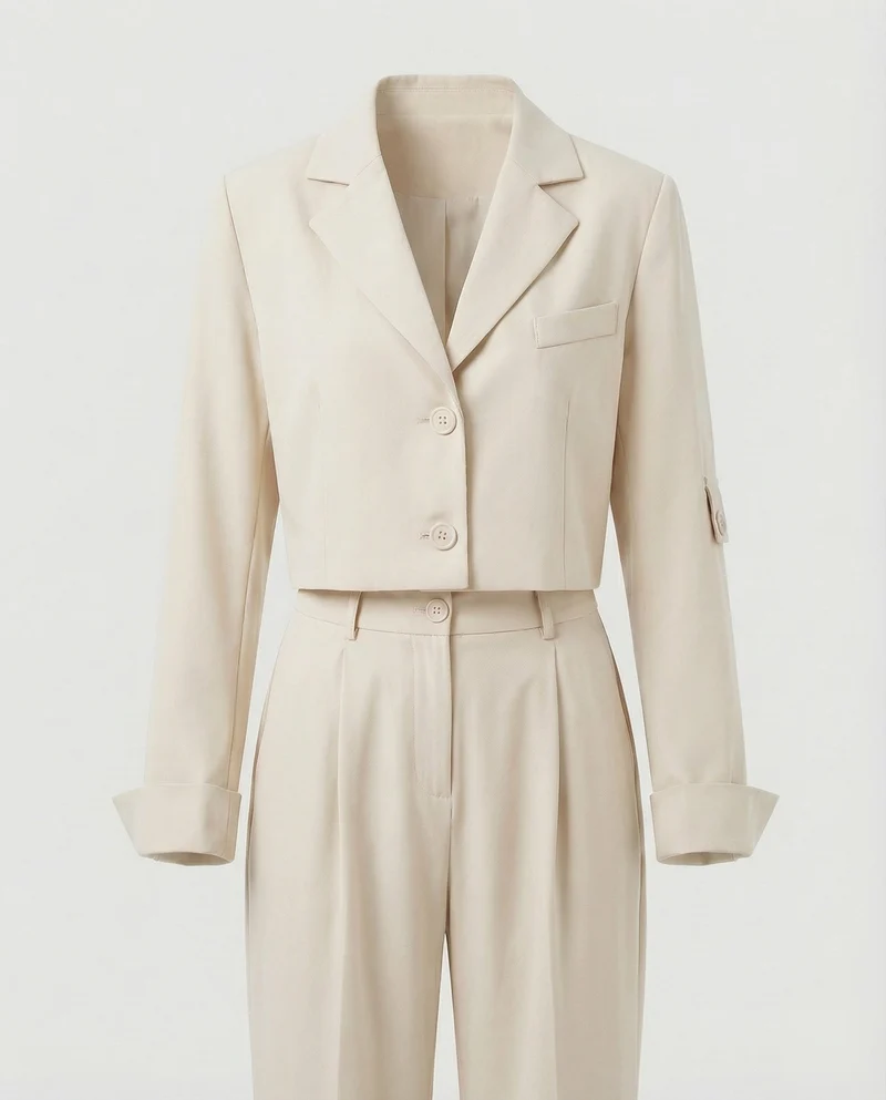 Damen elegantes Tailleur-Set mit kurzem Blazer
