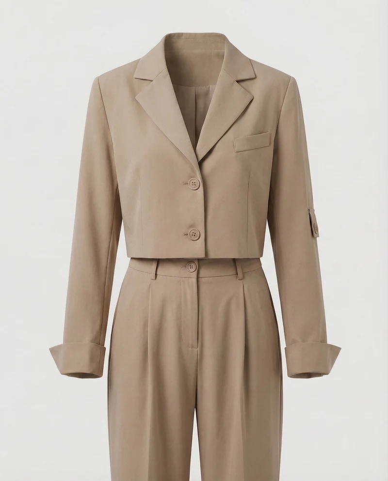 Damen elegantes Tailleur-Set mit kurzem Blazer