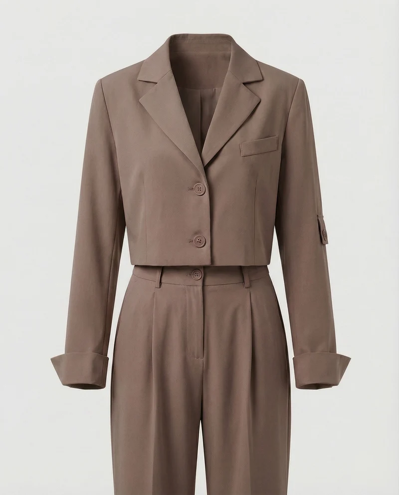 Damen elegantes Tailleur-Set mit kurzem Blazer