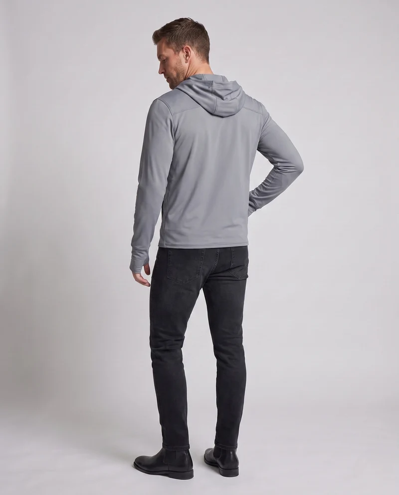 Unisex nan ultraleichtes Kapuzenshirt mit ausklappbarem Visier, atmungsaktivem Wabenjersey und Reißverschluss Drune