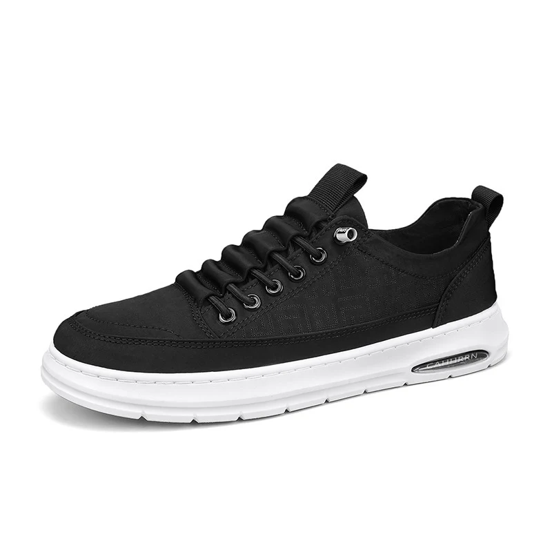 Herren urbaner Komfort‑Sneaker mit geprägtem Seitenmuster, gepolsterter Schnürlasche und dämpfender Luftkapselsohle Drune