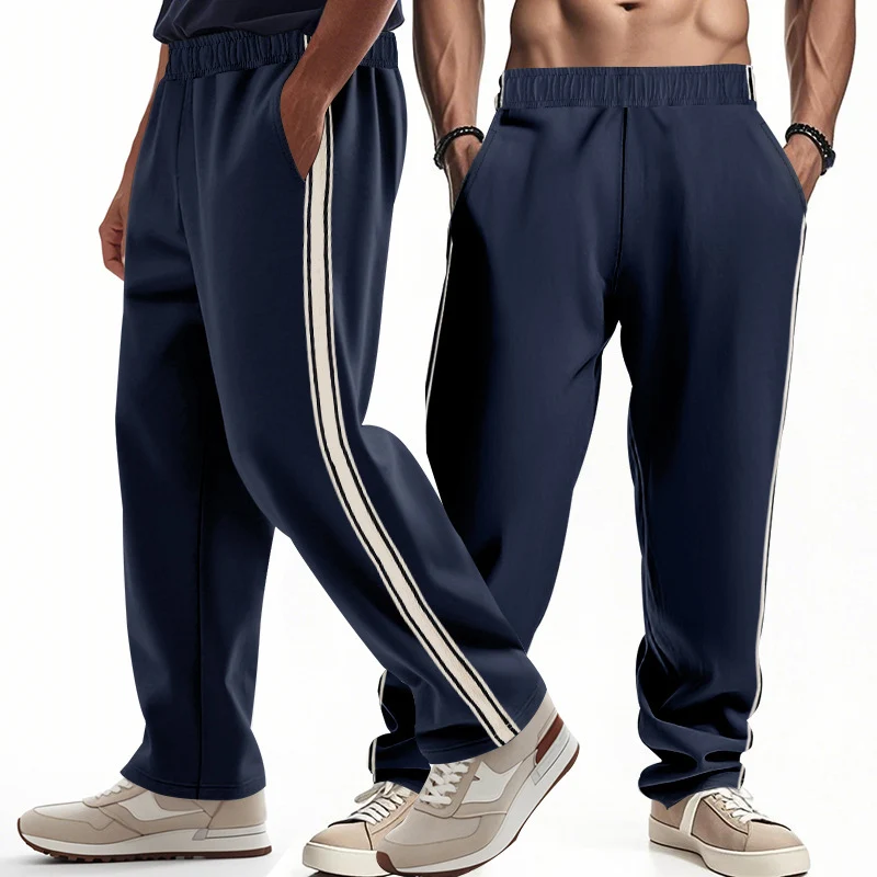 Herren nan lockere Trainingshose mit elastischem Bund und seitlichen Kontraststreifen Drune