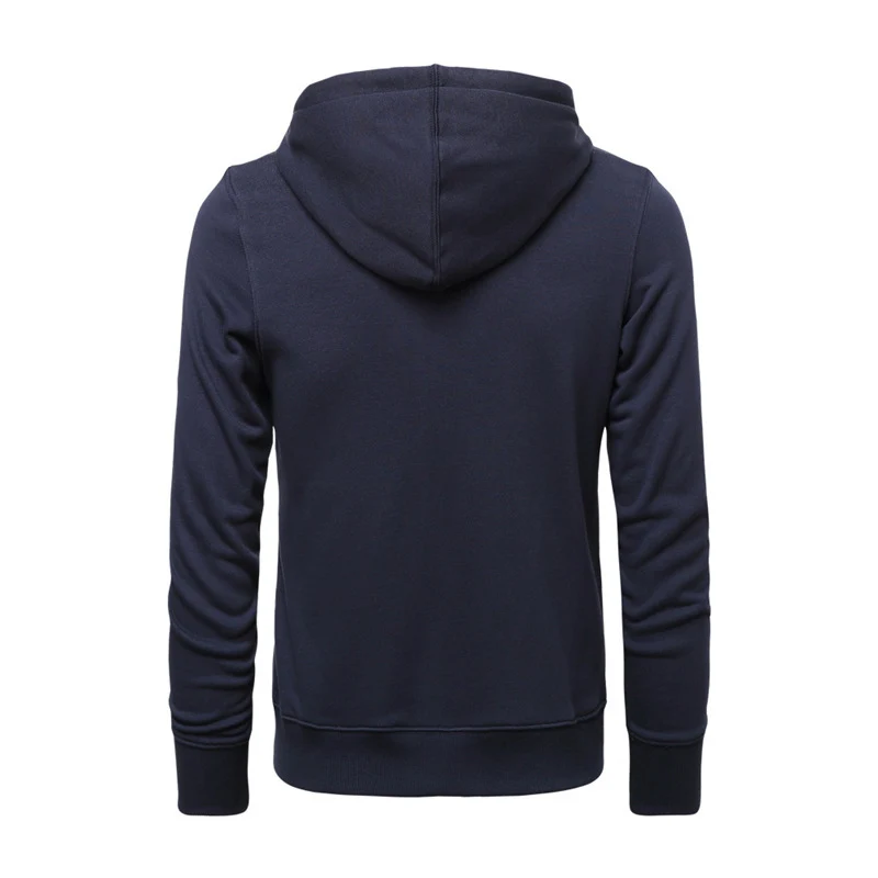 Herren nan schmal geschnittener Zip-Hoodie mit Metall-Reißverschluss, doppellagiger Kapuze und Kängurutasche Drune
