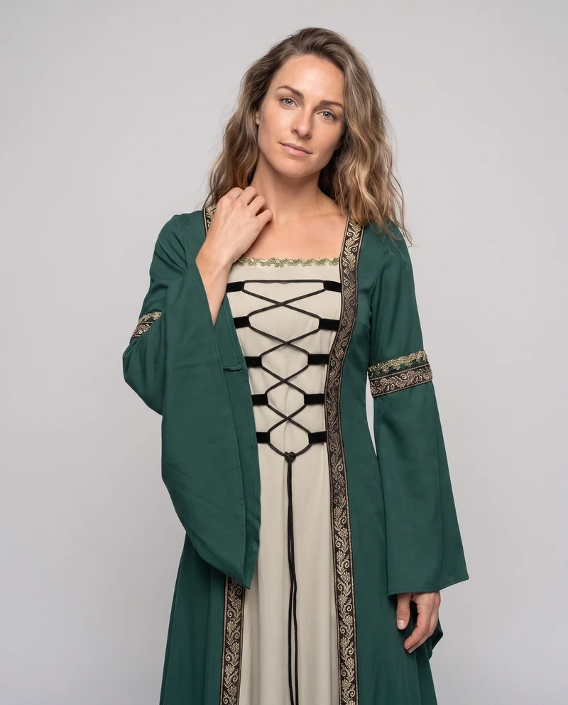 Damen historisches Märchenkleid mit elegantem Schnürdesign Drune