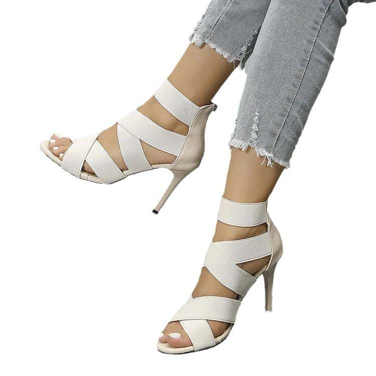 Damen High-Heel-Sandaletten mit eleganten Riemen und komfortablem Plateau Drune