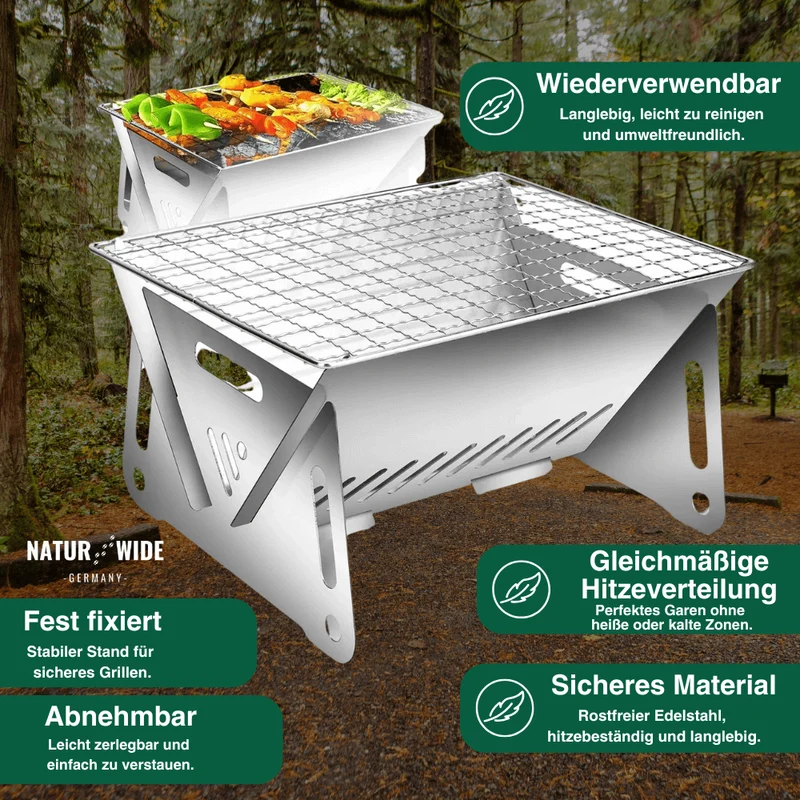 Klappbarer Edelstahl-BBQ-Grill