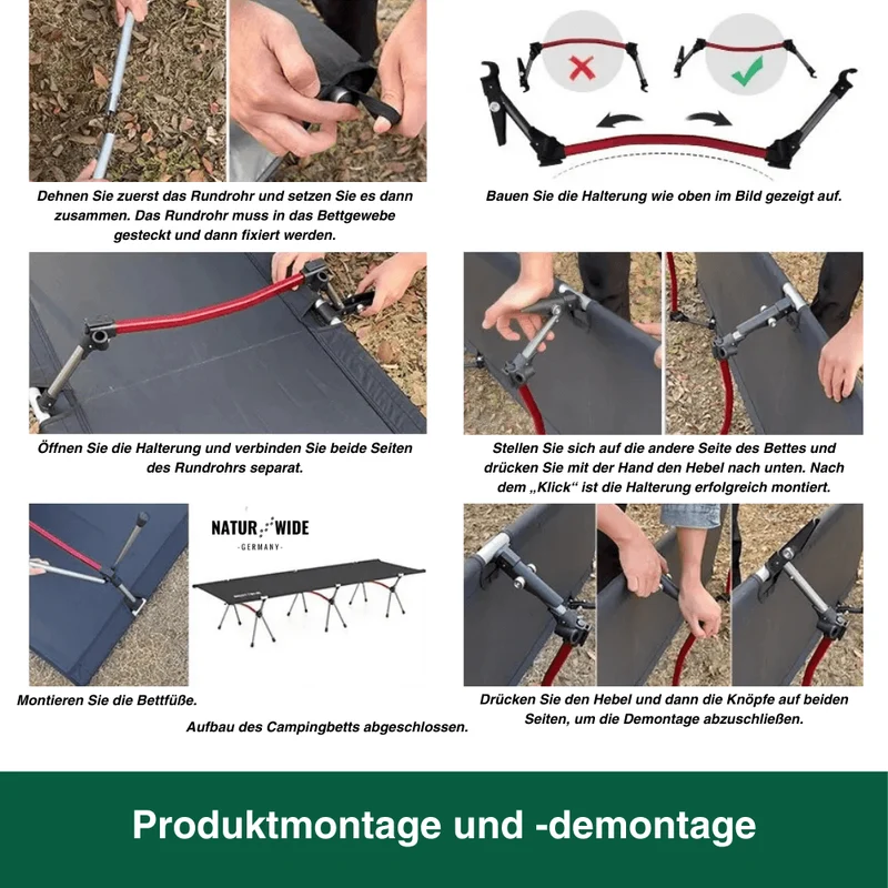 Naturwide Outdoor Feldbett – Ultraleicht & Faltbar