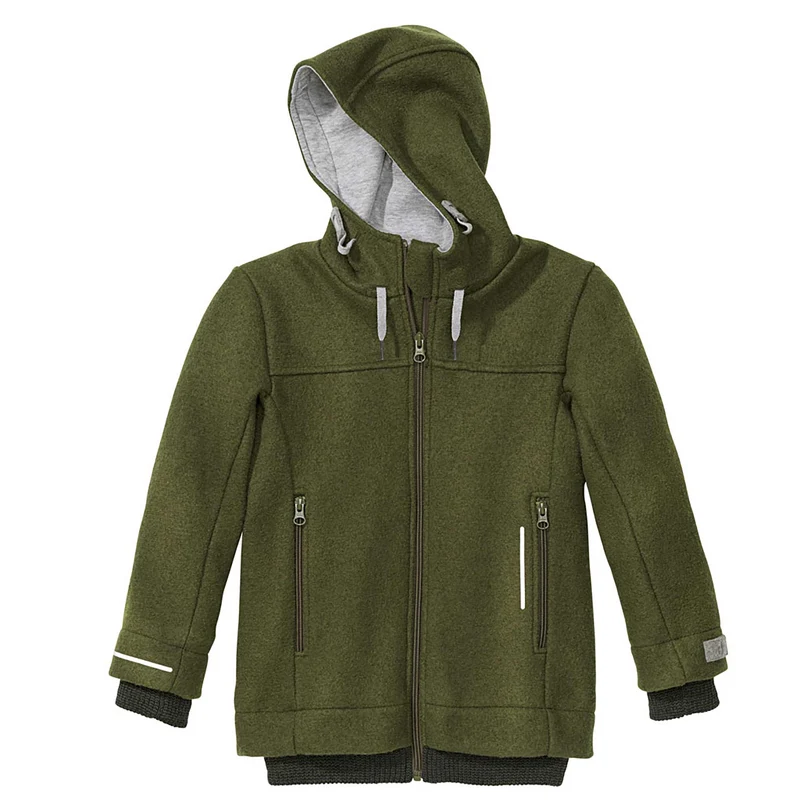Outdoor Jacke, wollwalk, olive | disana