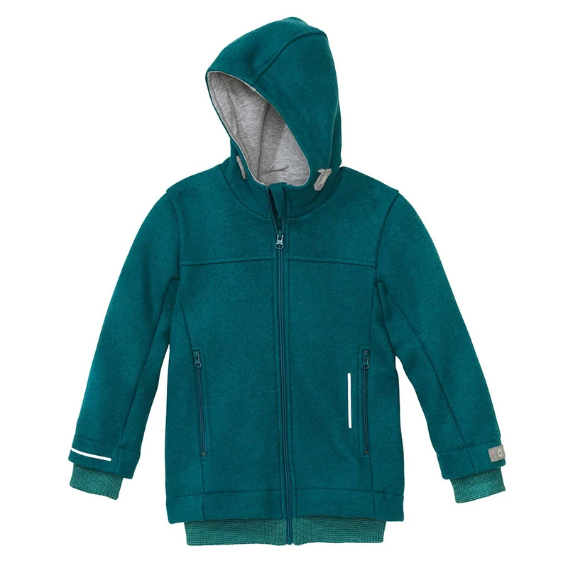 Outdoor Jacke, wollwalk, petrol(pacific) | disana