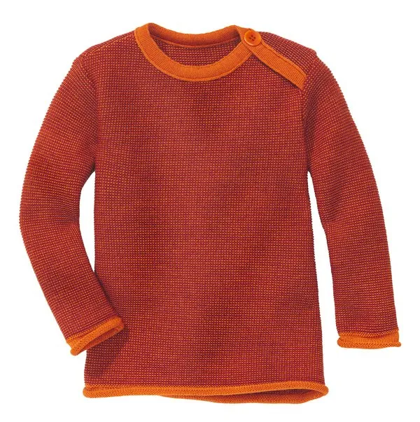 Melange-Pullover Orange-Bordeaux, disana, Wolle