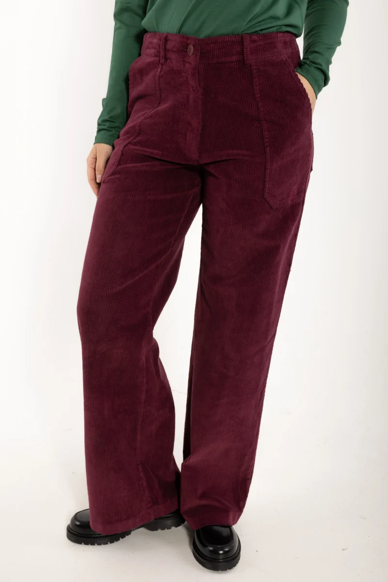 Daneworld Cord Stretch Pants Dark Cherry