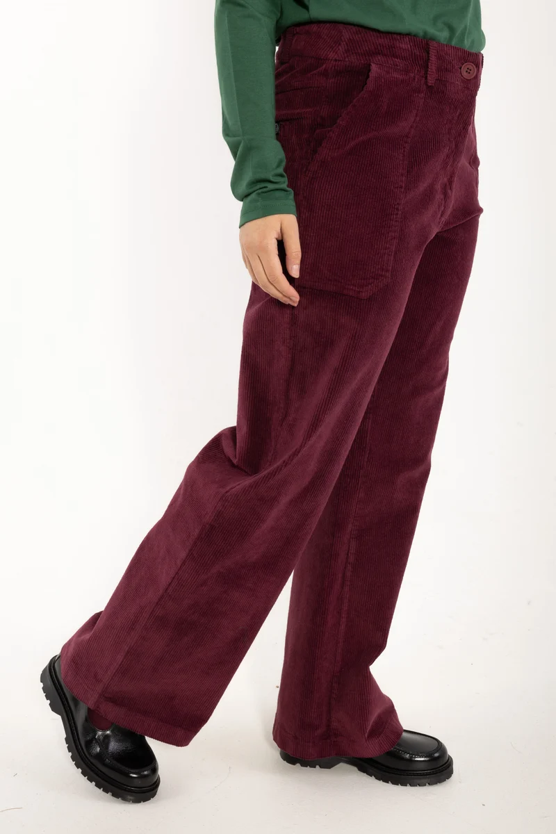 Daneworld Cord Stretch Pants Dark Cherry