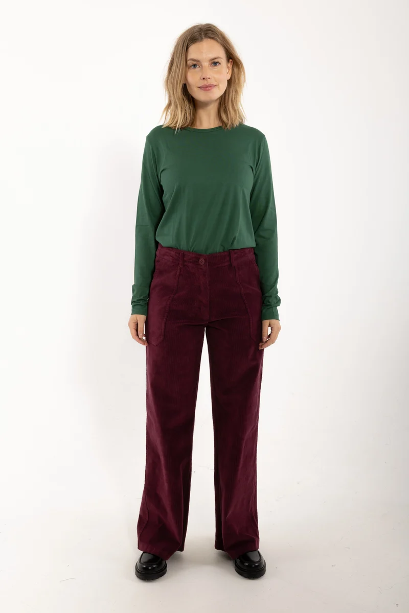 Daneworld Cord Stretch Pants Dark Cherry
