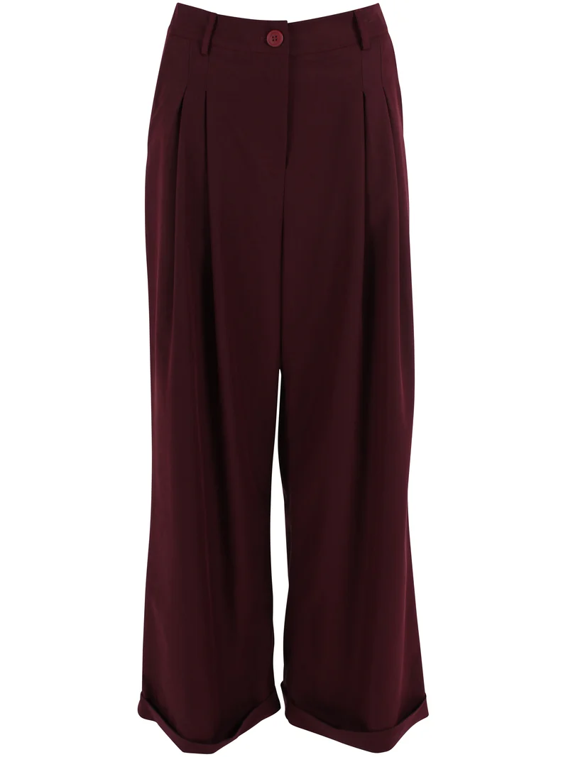 Danowl Smooth Viscose Pants Dark Wine