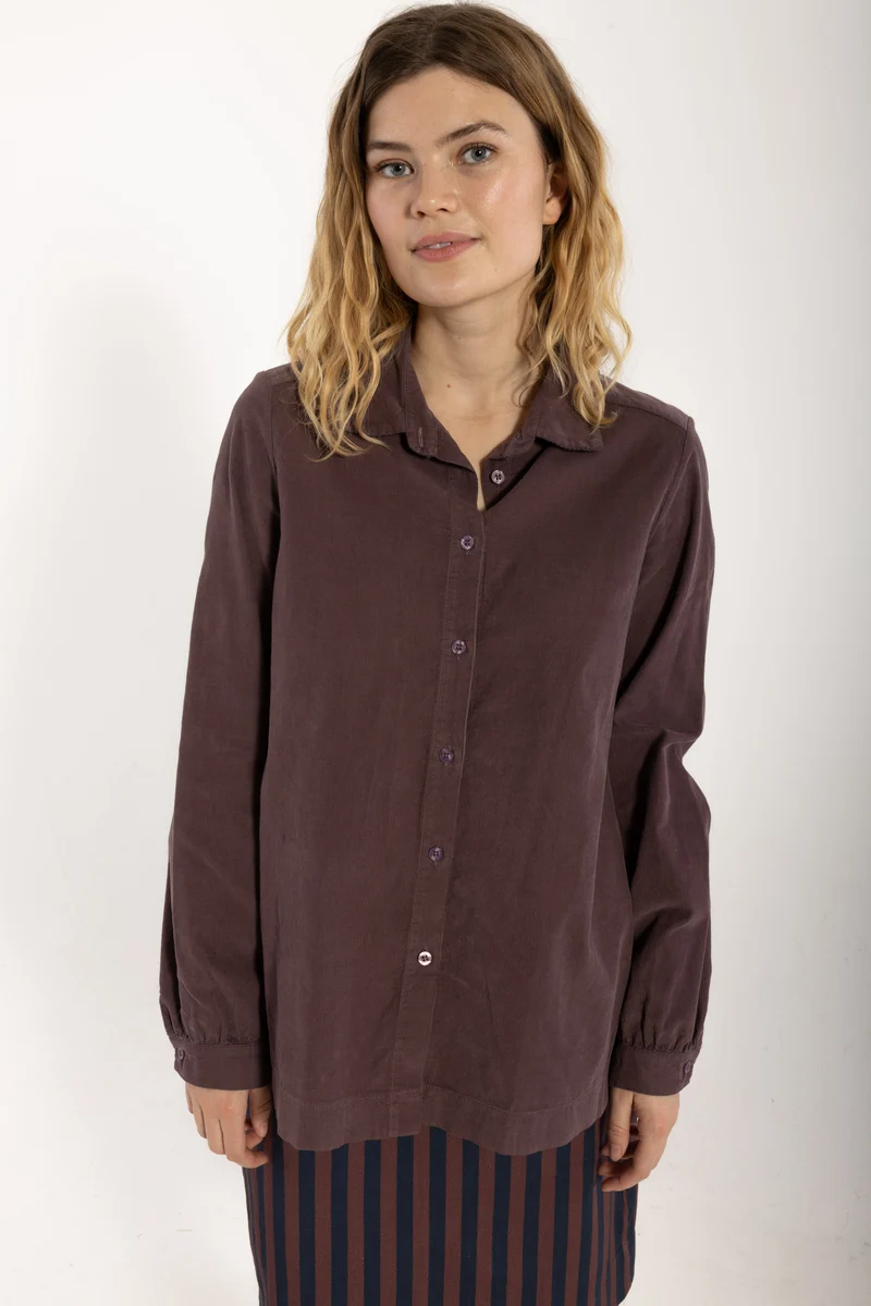 Danerosemary Cord Shirt Grey Plum