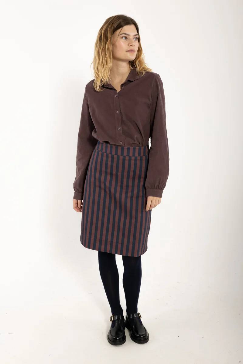 Danerosemary Cord Shirt Grey Plum