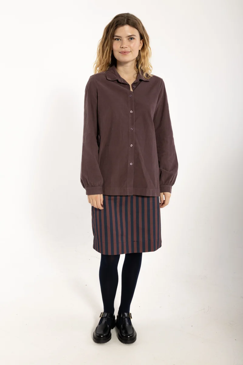 Danerosemary Cord Shirt Grey Plum
