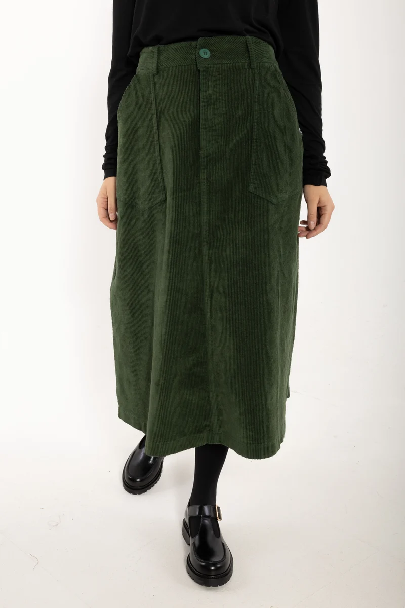 Danesweetie Cord Stretch Skirt Dark Forest