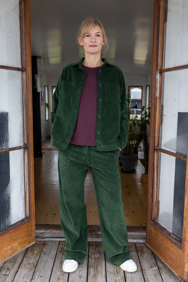Daneworld Cord Stretch Pants Dark Forest